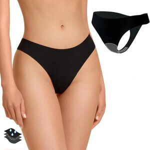 3 Seamless Thong Period Underwear for Women Teens Light Flow Moisture Wicking